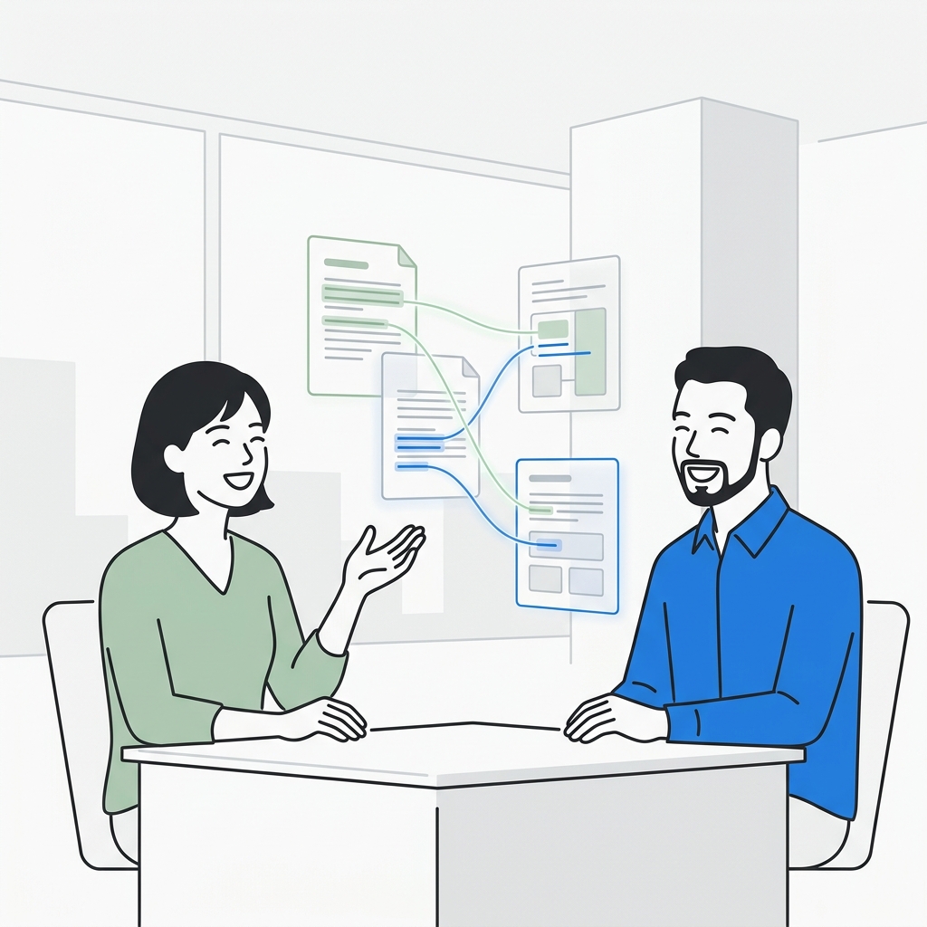 GoTone 協作空間操作介面預覽 - 展示雙向錨點與實時同步功能的現代化編輯器